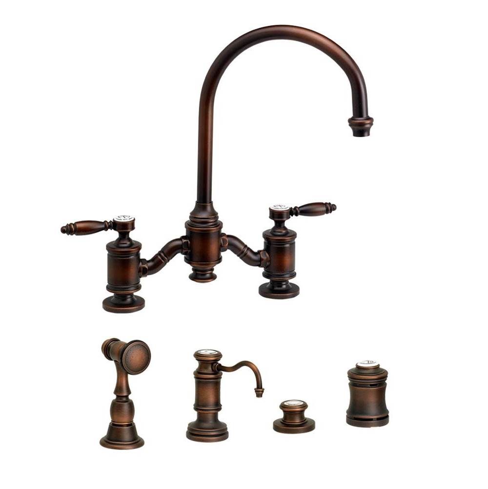 Waterstone 1900HC-AB Hunley Hot and Cold Filtration Faucet Antique Brass 